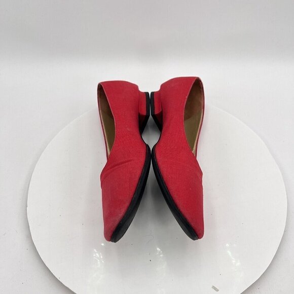 Yves Saint Laurent Women Size 7.5M Red Chilli Ballet Slip On Flat Shoes - Picture 10 of 16
